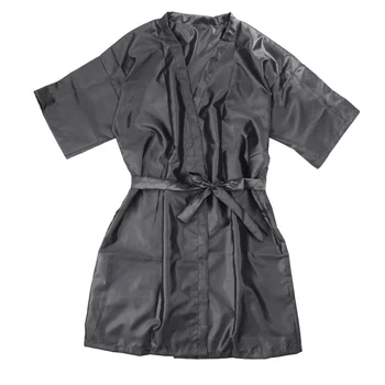 

Salon Client Gown Robes Cape Hair Salon Smock for Clients (Silver Grey)