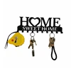 Wall Mounted Iron Key Holder 4 Hooks Organizer for Car Keys Coat Hat Hanging Rack Sweet Home Decorative with Screws Anchors 4