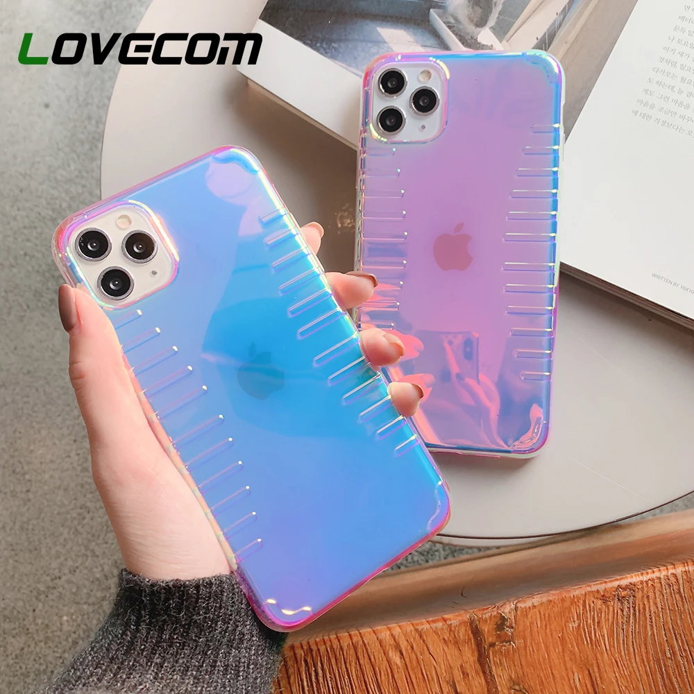Ударопрочный лазерный чехол LOVECOM для телефона iPhone 11 Pro Max XR XS 6 6S 7 8 Plus X мягкая