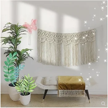 

Cotton rope tapestry Hand woven Bohemian wall tapestry Home background wall hanging decoration