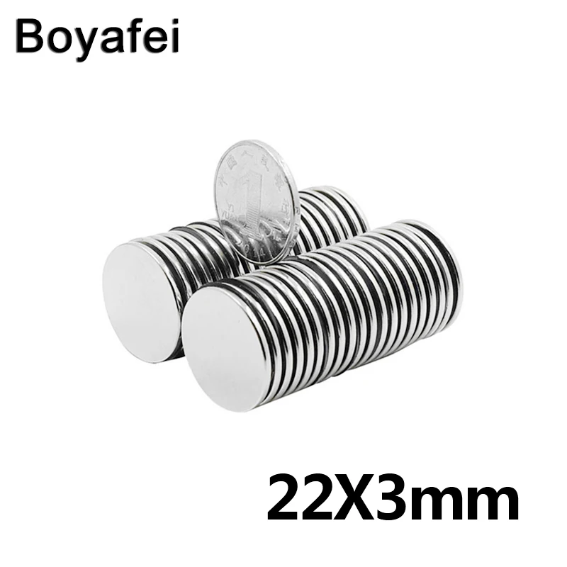 

50/100/200 pcs 22x3mm Neodymium Magnets Round Flat Disc Strongest Most Powerful Rare Earth Magnet Cool for Fridge Therapy 22*3mm