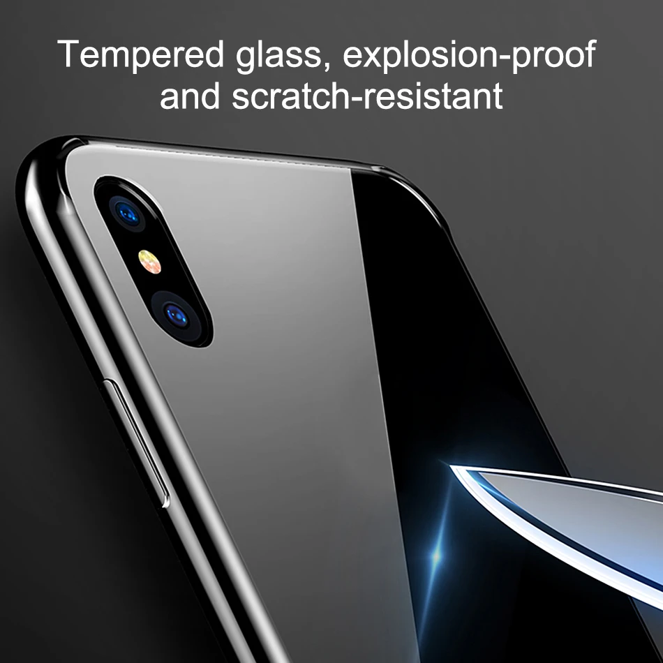 Tempered Glass Cover Case for iPhone XS MAX  Luxury Official Back Logo Case