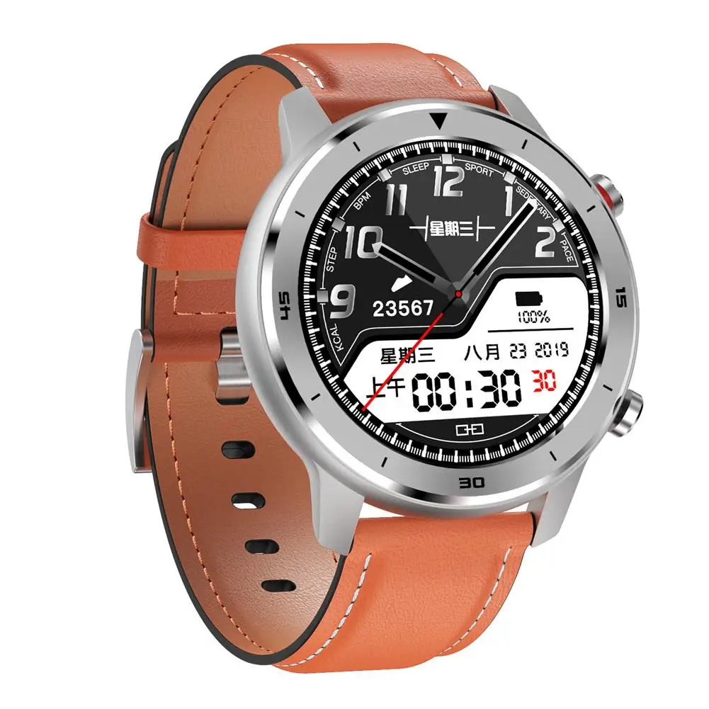 Brown Полностью умные часы с сенсорным экраном, Bluetooth наручные часы, управление музыкой, мониторинг сердечного ритма, часы для мужчин и женщин - Цвет: Brown