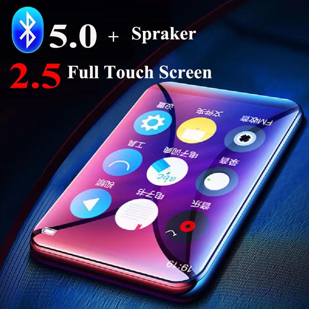 Mp3 плеер с Bluetooth 5 0 16 ГБ сенсорный экран 2 дюйма fm радио Hi Fi музыкальный высоким