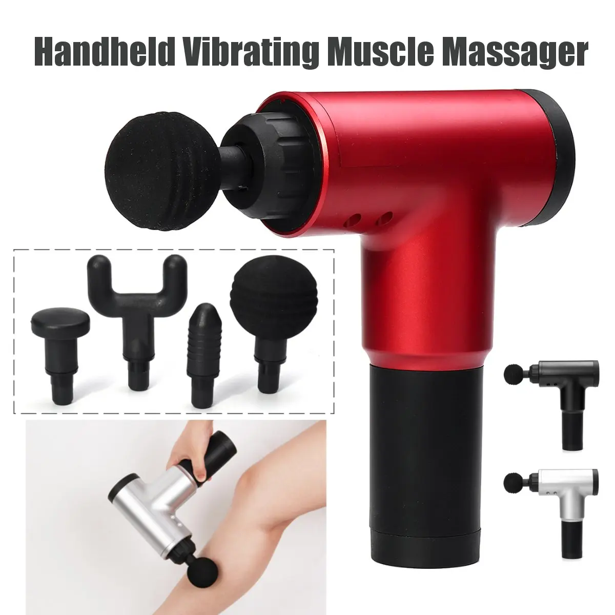 

4 Heads 220V Handheld Tissue Muscle Massage Guns Machine Adjustable Vibrating Percussive Therapy Massager Relaxation Device