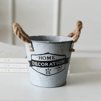 

5Pcs/Lot D13xH12CM Antique Metal Planter Iron Vintage Decor Herb Succulents Pots Home Decoration SF-011-3