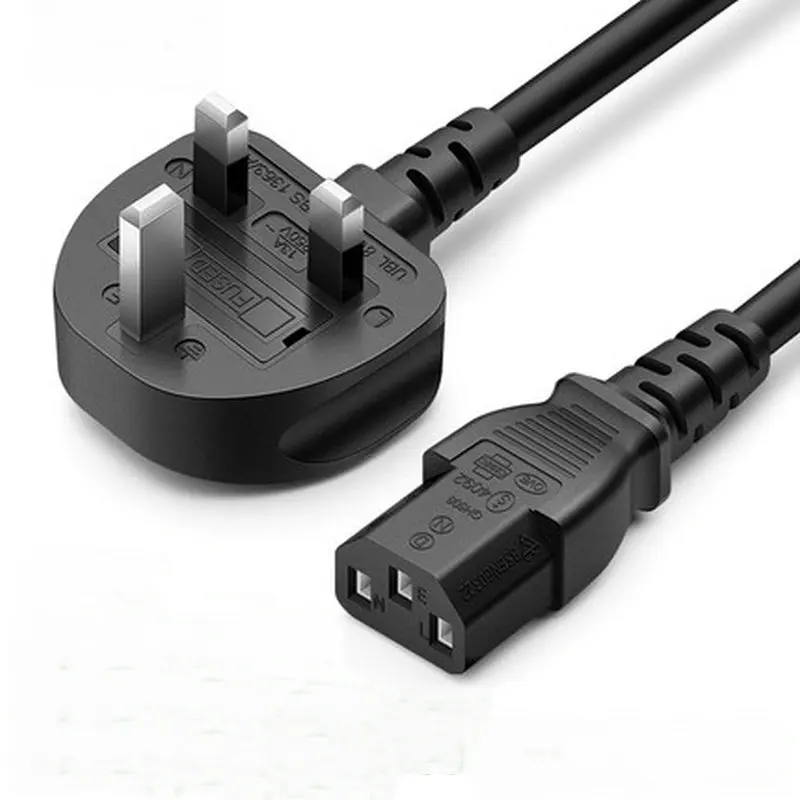 

UK BS1363 Plug to IEC320 C13 Power Cable Kettle Lead AC Power Cord For PC Computer Monitor Projector Extension Cord 1.5M 1.8M
