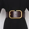 [EAM]  Pu Leather Big Buckle Split Joint Long Wide Belt Personality Women New Fashion Tide All-match Spring Autumn 2022 1Z948 ► Photo 2/6