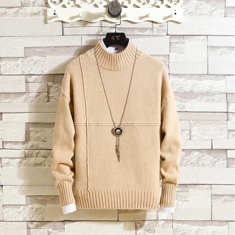 Winter Men Sweater 2019 Men Turtleneck Casual Sweater Men's Slim Fit Brand Thick Warm Knitted Pullovers Male Knitwear Pull Homme Winter Men Sweater 2019 Men Turtleneck Casual Sweater Men's Slim Fit Brand Thick Warm Knitted Pullovers Male Knitwear Pull Homme