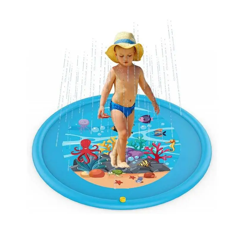 

Summer Outdoor PVC Inflatable Family-sized Children Sprinkler Pad Non-toxic Underwater World Garden Game Pad Toy for Child