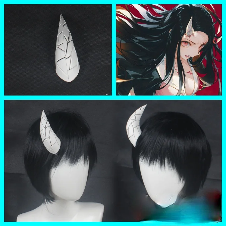 Demon Slayer Kamado Nezuko Cosplay Headwear Horn Hair Clip Hairpin Kimetsu No Yaiba Hair Pin