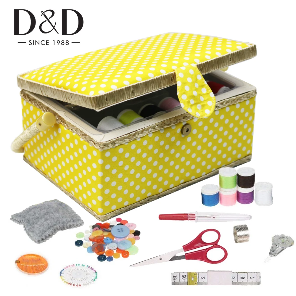 Sewing Storage Basket with Sewing Kits Storage Box Cotton Fabric Crafts DIY Quilting Thread Stitching Embroidery Tools Organizer|Sewing Tools & Accessory| - AliExpress