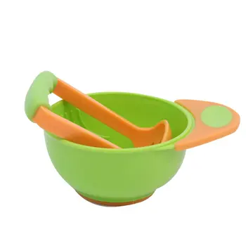 

2PCS/SET Baby Kids Grinding Bowls Learn Dishes Handmade Grinding Tool Food Fruit Supplement for Children