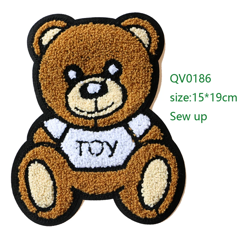 패션 곰 팬더 토끼 스타 아이콘 자수 Applique 패치 Kawaii 옷에 대 한 배낭에 배지에 DIY 철