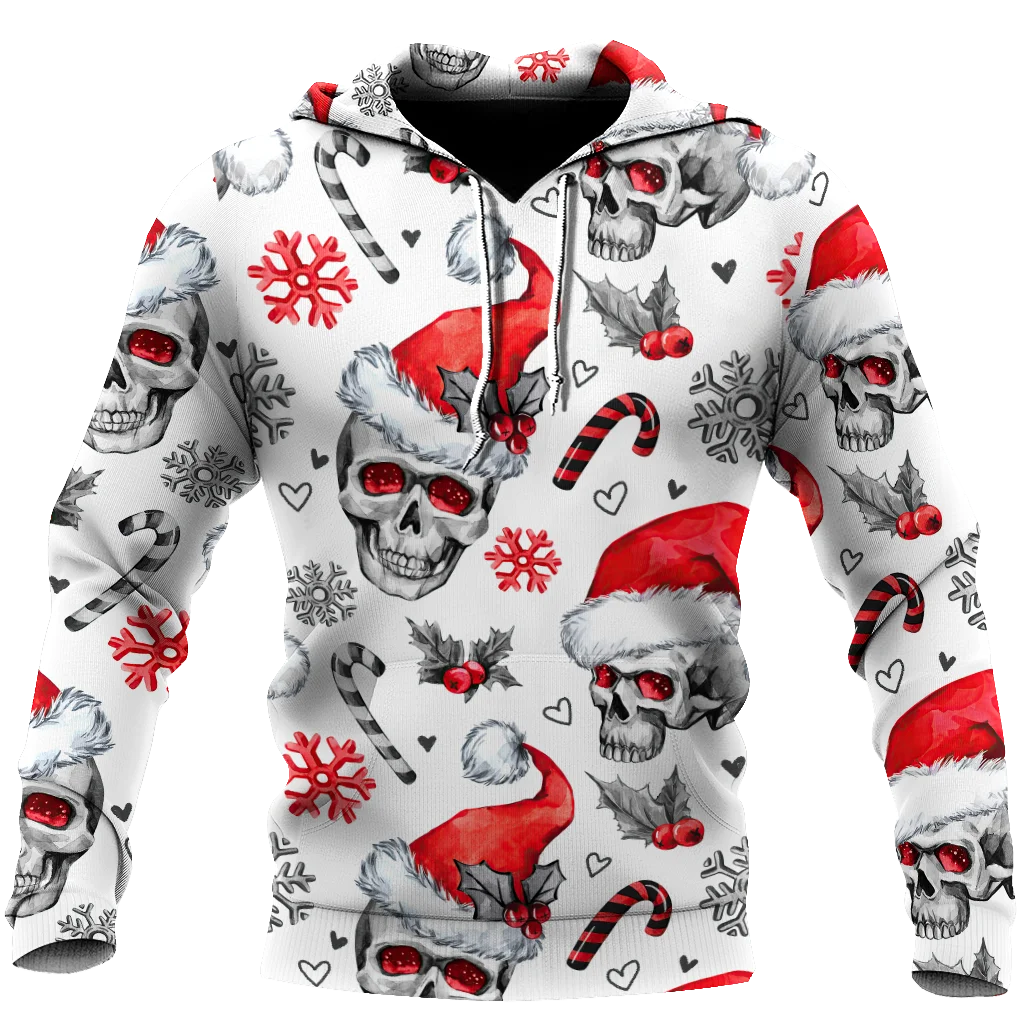 

Skulls Christmas Tattoo 3D All Over Printed Mens Hoodie Christmas Hooded Sweatshirt Autumn Street Unisex Casual hoodies