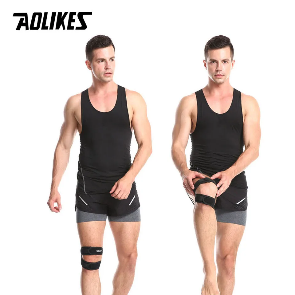 Pressurized Knee Wrap Sleeve Support Bandage Pad Elastic Braces Knee Hole Kneepad 1PCS