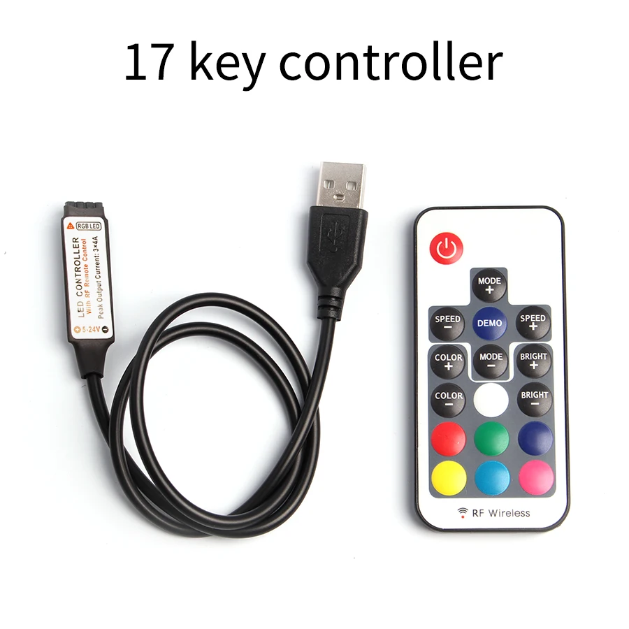 USB пульт дистансветильник управления 5/12/24 В 3/17/24 клавиши|Контролеры RGB| |