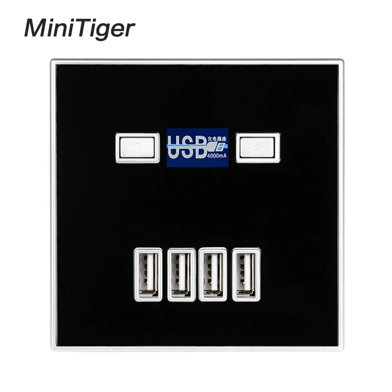 Сетевое зарядное устройство Minitiger с 4 USB портами а евровилка|Электрические