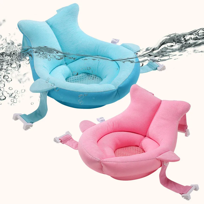 Baby Bath Tub Mat Seat Bathtub Newborn Bed Shower Artifact Sit and Lay Anti-slip Sponge Suspension Pad Holder Net Pocket sitz | Мать и