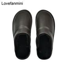 Тапочки из натуральной коровьей кожи; домашняя нескользящая обувь для мужчин и женщин; модная повседневная обувь из ПВХ на мягкой подошве; Сезон Зима; коллекция 610 года