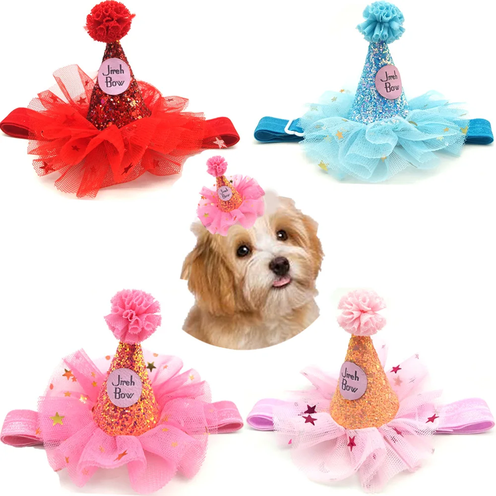 Free Sample Hot Selling Birthday Party Dog Hat Mesh Shiny Princess Cute Pet Grooming Accessories Puppy | Дом и сад