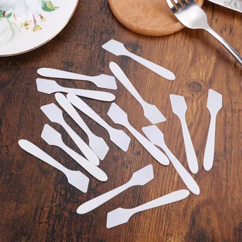 

100pcs Mini Makeup Cosmetic Spatula Face Cream Scoop Facial Cream Mask Spoon Cosmetic Mixing Scoop Beauty Tools