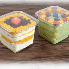 50 шт одноразовые пластиковые стаканчики прозрачный контейнер для пищевых продуктов для Желе Йогурт муссы десерт выпечка Мороженое Ложка торт вилка