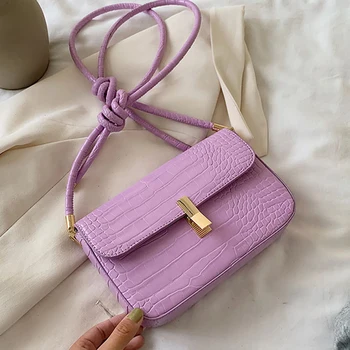 

fashion Retro Chain Design Solid Color Mini PU Leather Saddle Crossbody Bags For Women 2020 Fshion Summer Shoulder Handbags