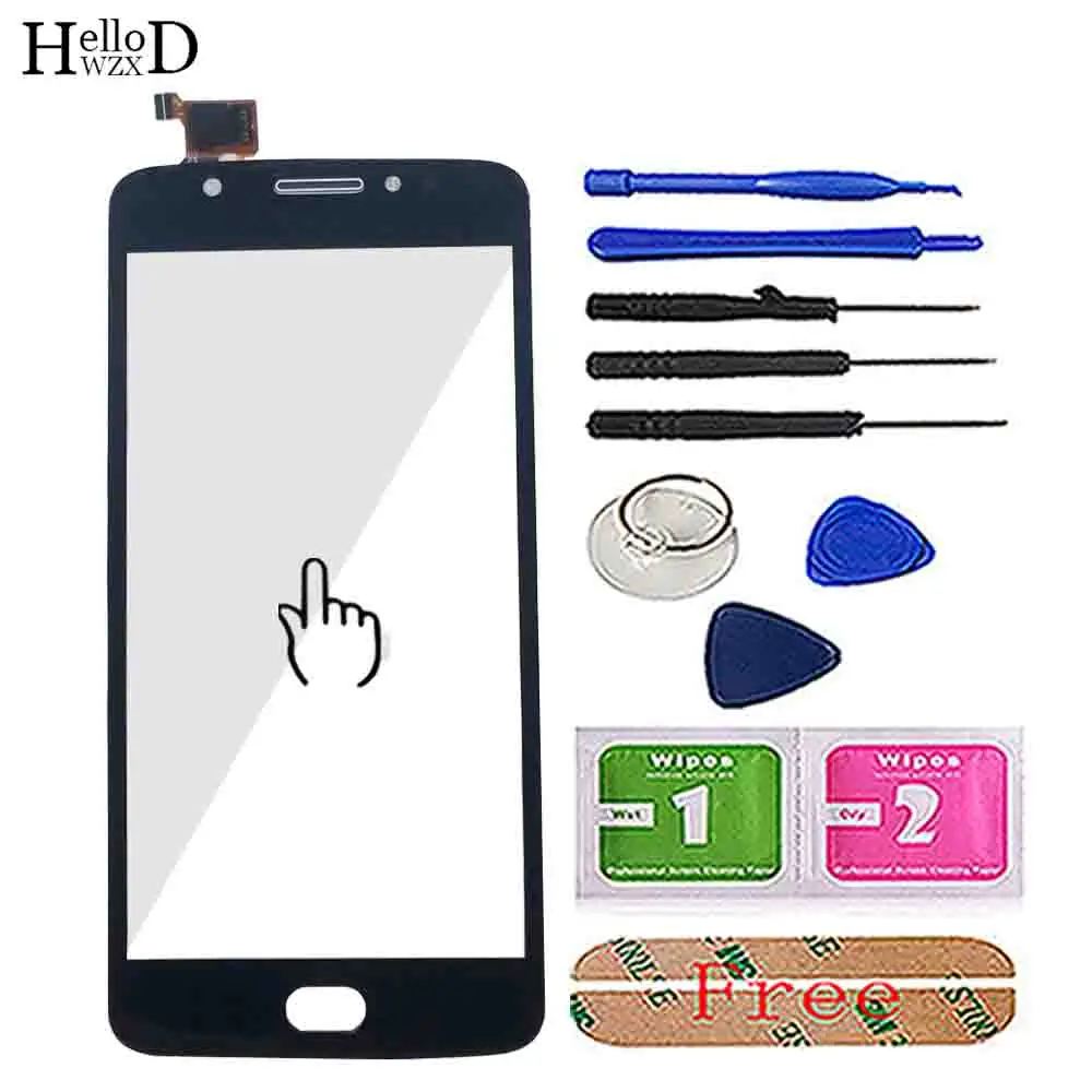 Сенсорный экран для Motorola Moto E4 XT1762 XT1763 XT1766 XT1767 сенсорный экран дигитайзер панель объектив сенсор Переднее стекло инструменты 3M клей