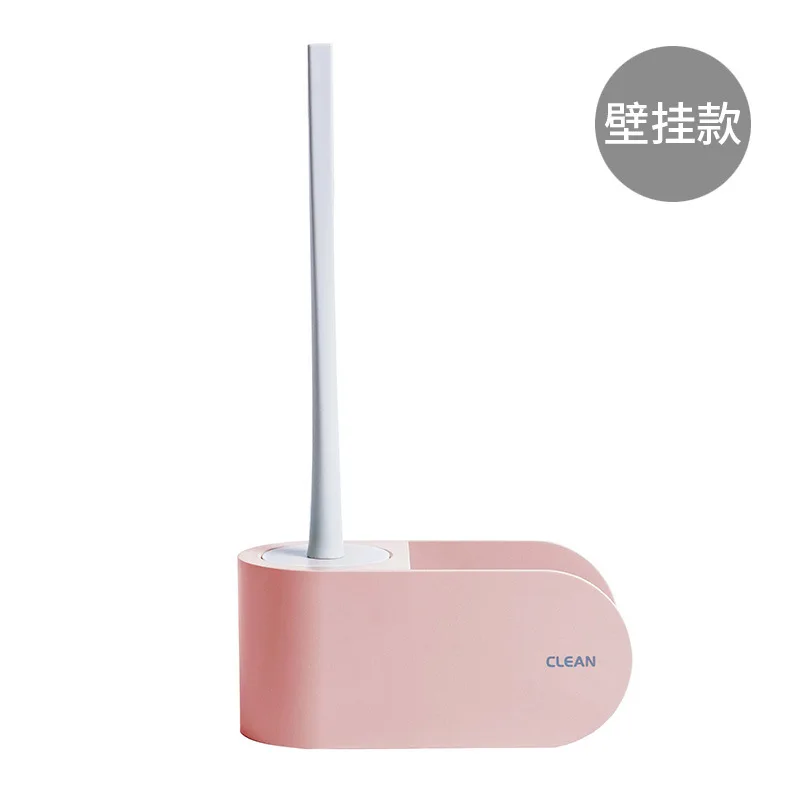 Wall mount pink GESEW силиконовая туалетная щетка Настенная или напольная Дырокол бесплатно с основанием очиститель для туалета кисти наборы аксессуаров для ванной комнаты - Цвет: Wall mount pink