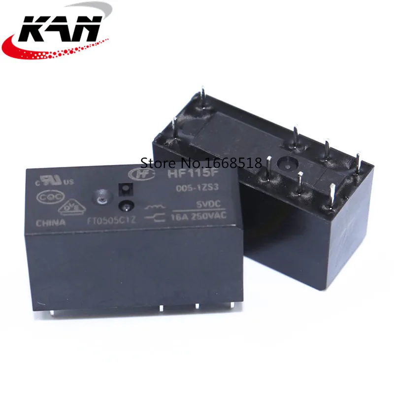 HF115F-005-1ZS3 10 шт. реле HF115F-005-1ZS3 HF115F-012-1ZS3 HF115F-024-1ZS3 250V 16A РЕЛЕ 8 pin реле 5В/12В/24VDC реле - Габаритные размеры: HF115F-005-1ZS3
