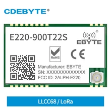 

LLCC68 LoRa Wireless Module 868/915MHz E220-900T22S 22dBm Long Range IPEX/Stamp Hole UART WOR Wireless Transmitter Receiver