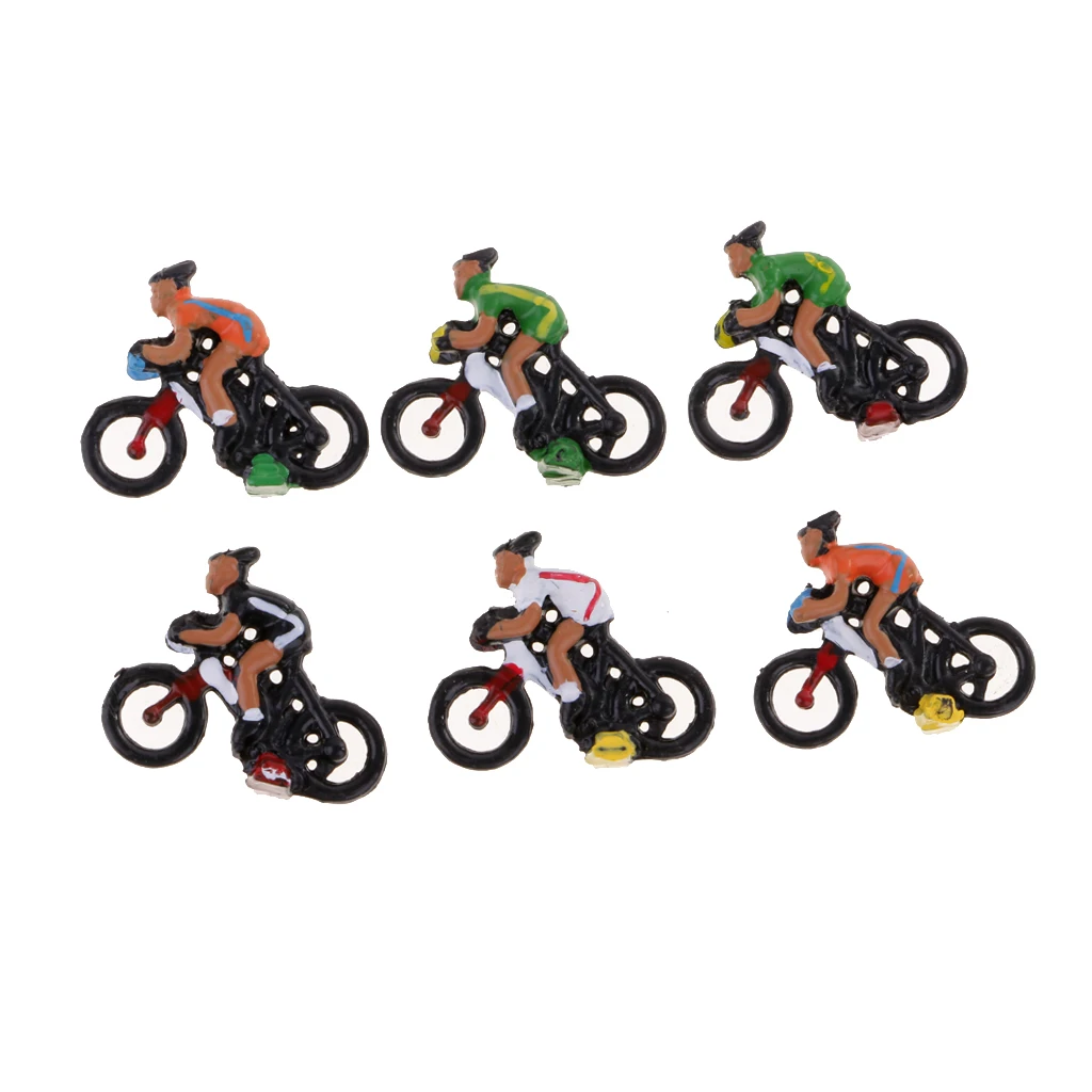 12pcs 1:87 Scale Mini People Figure Cyclist Toys for Diorama, Model Trains, Architecture Projects