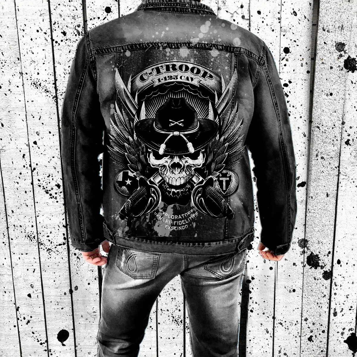 Men's Denim Jackets | Men's Skull Jacket | Skull Coat | Coat