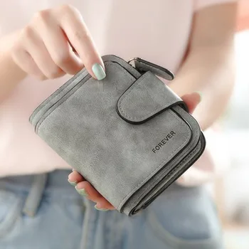 

2020 wallet vintage nubuck leather high-end ladies wallet short coin purse buckle wallet designer wallet luxury wallet woman