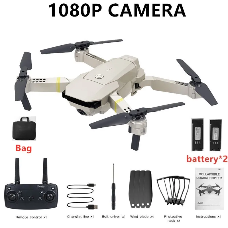 HJHRC JY019 wifi FPV с широким углом обзора 1080P HD камера режим удержания высоты складной рычаг RC Квадрокоптер Дрон Pro RTF Дрон VS E520S E58 - Цвет: 1080P2Batterywithbag