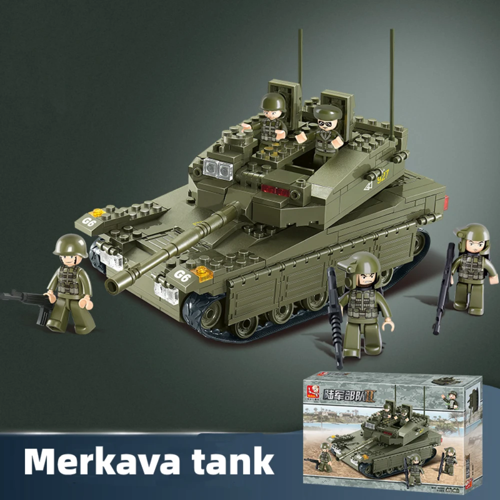 344 шт. Детский конструктор Танк Меркава|Игрушечные кубики| |
