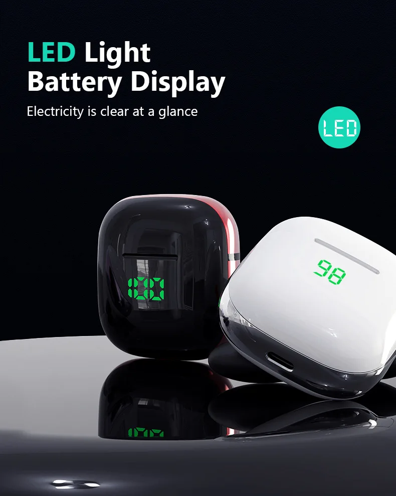 TWS Bluetooth Earphones Wireless Headphones Battery Display 9D Stereo 5.0 Earbuds Microphone Headsets For iphone Xiaomi Huawei