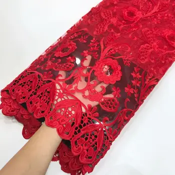 

New African Sequins 3D Tulle Lace Fabric 2019 African French Lace Fabric High Quality Nigerian Embroidery Tulle French Lace
