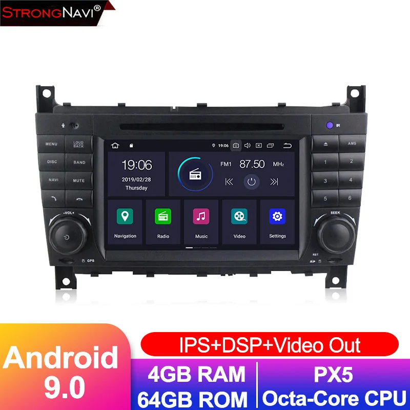 Flash Deal Android 9.0 Car DVD Player multimedia for Benz W203 W209 W219 A160 C180 C200 CLK200 radio stereo IPS screen DSP WIFI BT RDS 0