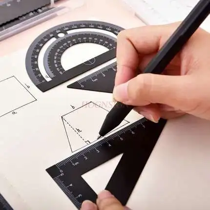 Set ruler Drawing ruler set square protractor test ruler set multifunctional painting tools square ruler set kit 300mm 12 adjustable engineers combination try none right angle ruler with spirit level and scriber