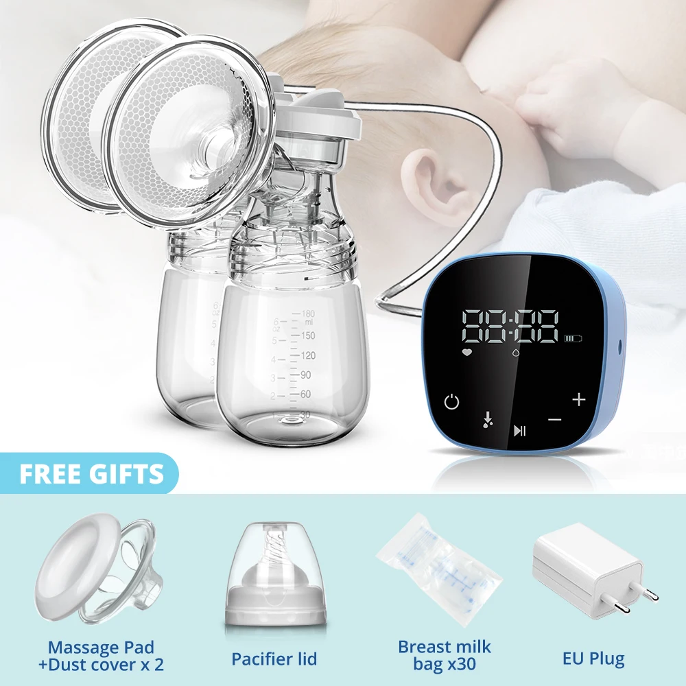 NEW Electric Breast Pump Bilateral Breast Pump Silicone Breast Pump LCD Touch Screen Control BPA Free NO Battery bellababy pump Electric breast pumps