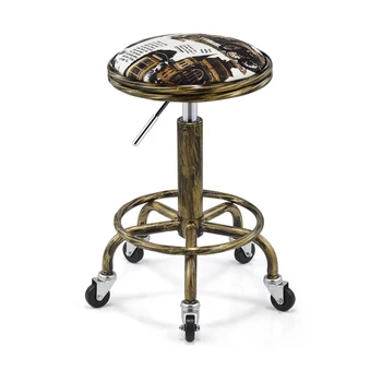 

Hairdressing Work Stool Retro Tide Hair Salon Special Barber Shop Chair Rotating Lift Beauty Stool Makeup Cut Hair Stool