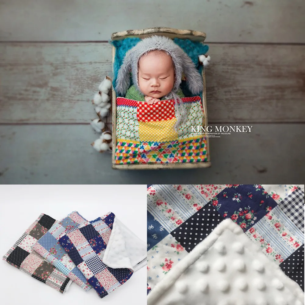 

New Style Photography for Children Colored Cloth Blanket Newborns Photo Shoot dian tan Cotton Cloth Blanket Decoration Props Bed