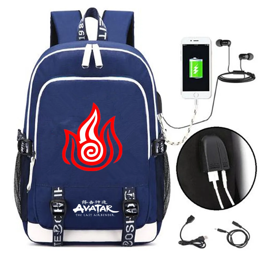 Тканевый рюкзак Avatar The Last Airbender школьная сумка с USB зарядкой Детская музыка