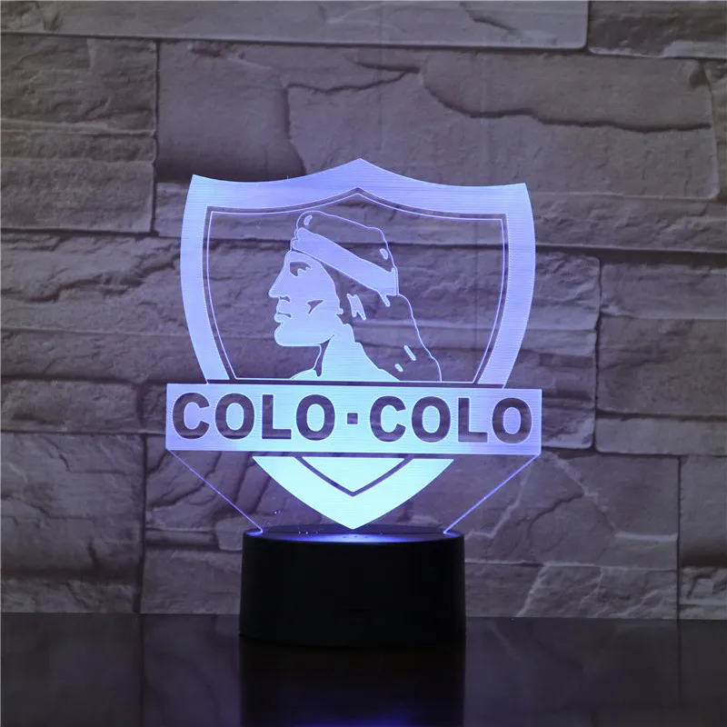 Colo-Colo футбол 3D светодиодный USB лампа Акриловая Новинка рождественское освещение подарок RGB сенсорный пульт дистанционного управления игрушки 1977