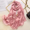 180*90cm New Style Autumn Winter Women Beach Pure Color Shawl China Luxury Silk Lady Fashion Sunscreen Scarves Popular Hijab 5