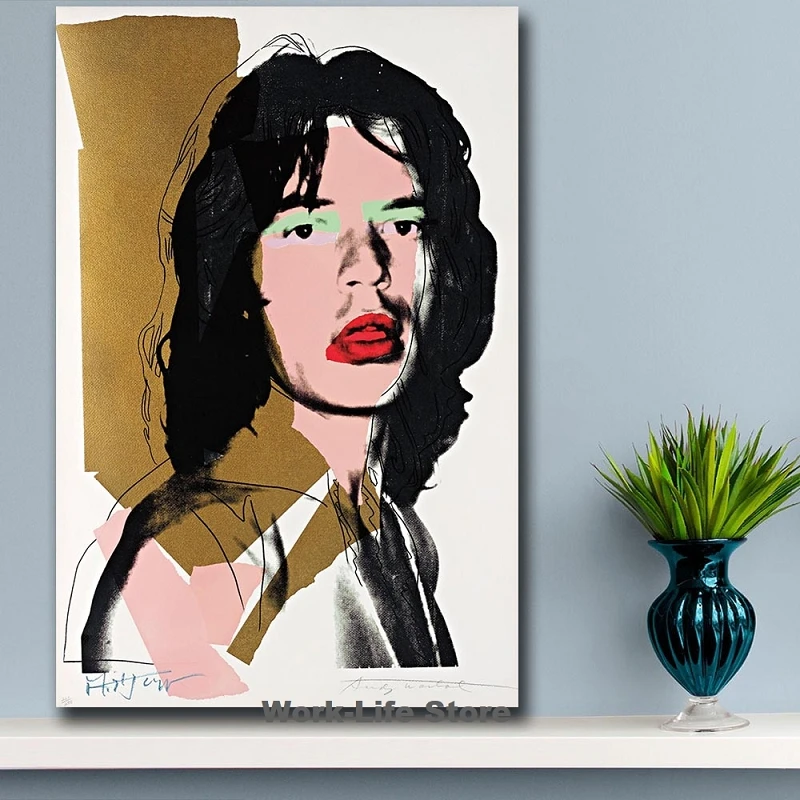 Поп-арт-стена Art Mick Jagger 3 от Энди Уорхол для кабинета Декор спальни Настенная
