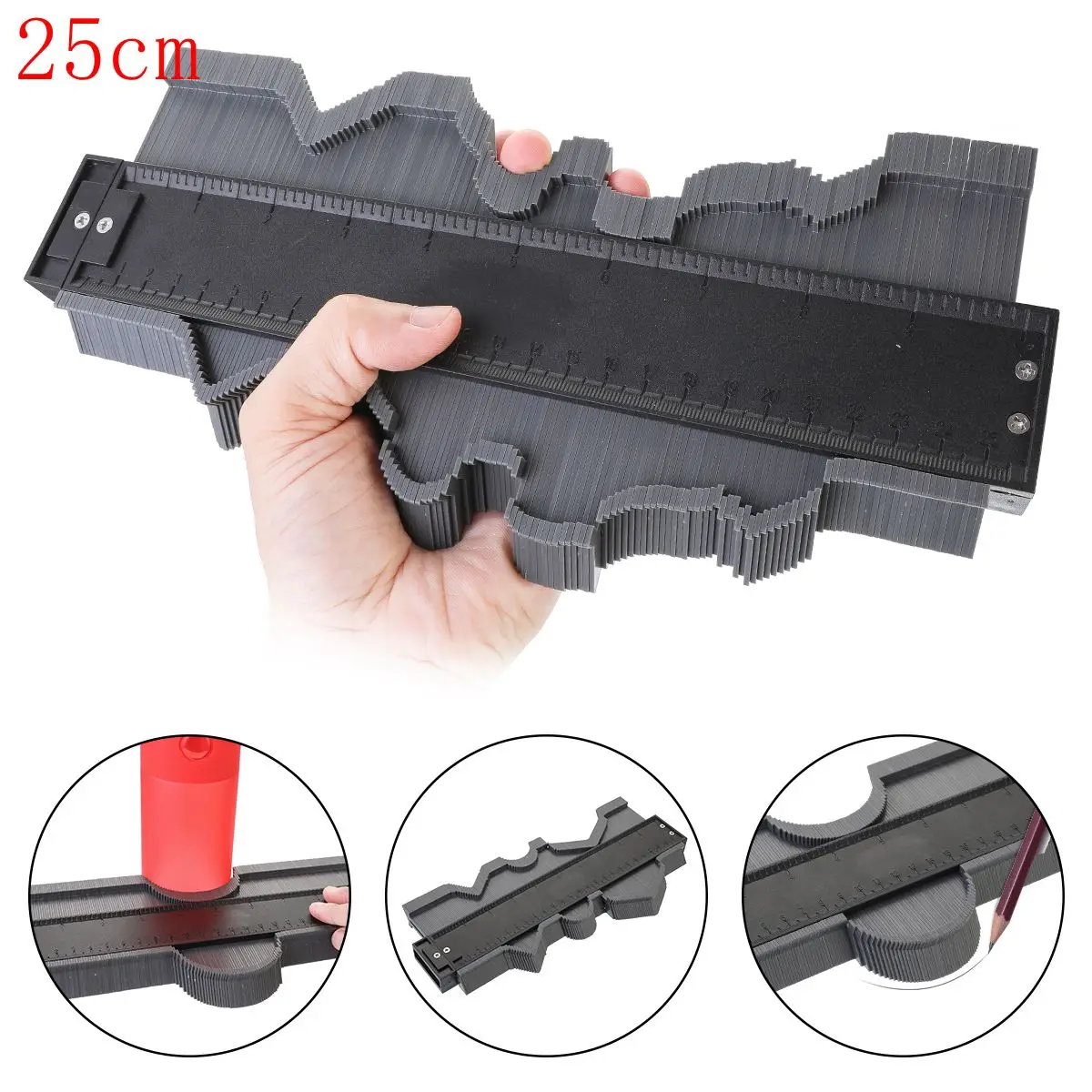 28.5x10.5x2cm Многофункциональный профиль калибровочный плиточный ламинат кромка формирующий ABS калибровочный Дубликатор 5/10 дюймов деревянная измерительная линейка профиль Калибр - Цвет: 28.5x10.5x2cm