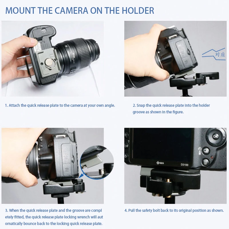 Universal Quick Release Plate 496RC 498RC2 804RC2 Pan Tilt Clamp Adapter For Manfrotto 200PL-14 Camera Tripod Easy To Install